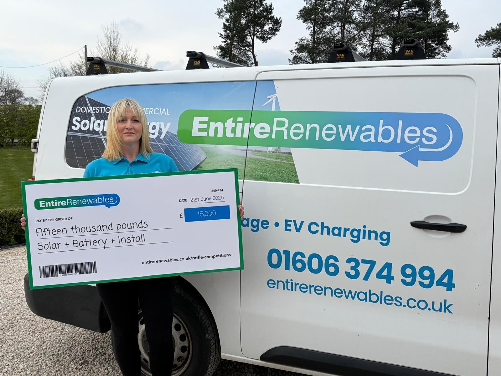 Entire Renewables Solar Raffle - £15,000 Prize Cheque